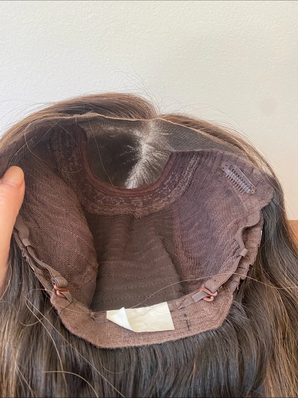 GORGEOUS Brown with highlights Human Hair Wig - Lace top
